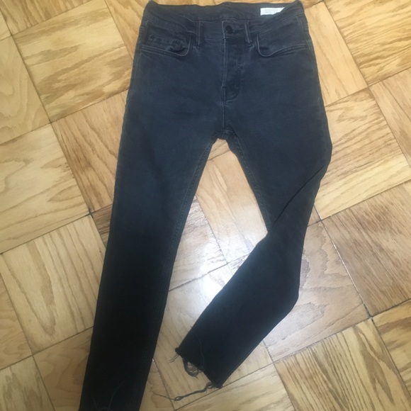 All Saints Denim - ALLSAINTS black cigarette jeans fray bottom